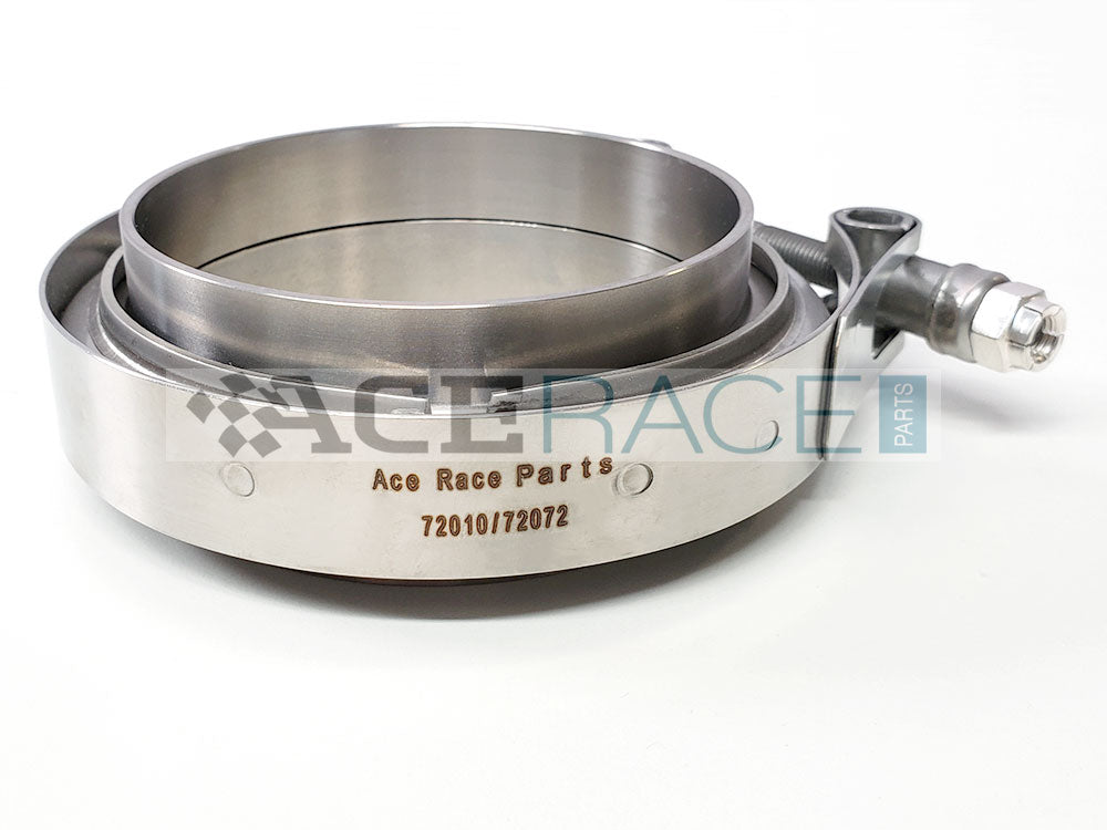 V-Band Flange and Clamp Dimensions — CP2 Titanium, Titanium/Stainless Combination