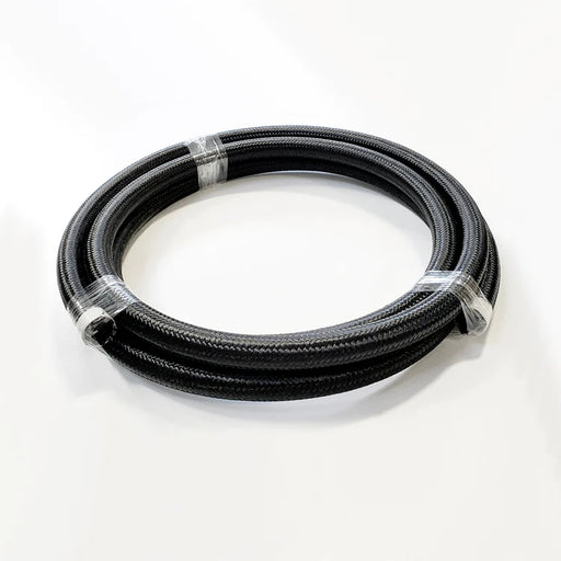 -4AN Black Nylon Braided Flex Hose with Reinforced Rubber Liner - 10 Foot Length - Ace Race Parts