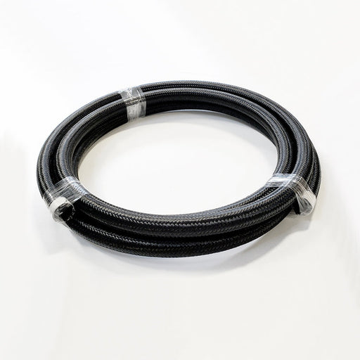 -8AN Black Nylon Braided Flex Hose with Reinforced Rubber Liner - 50 Foot Length - Ace Race Parts