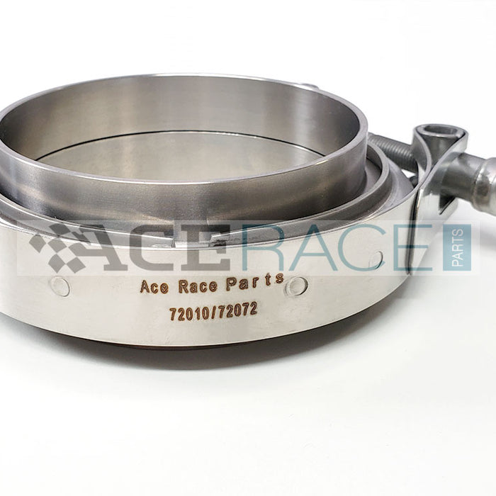 V-Band Flange and Clamp Dimensions — CP2 Titanium, Titanium/Stainless Combination