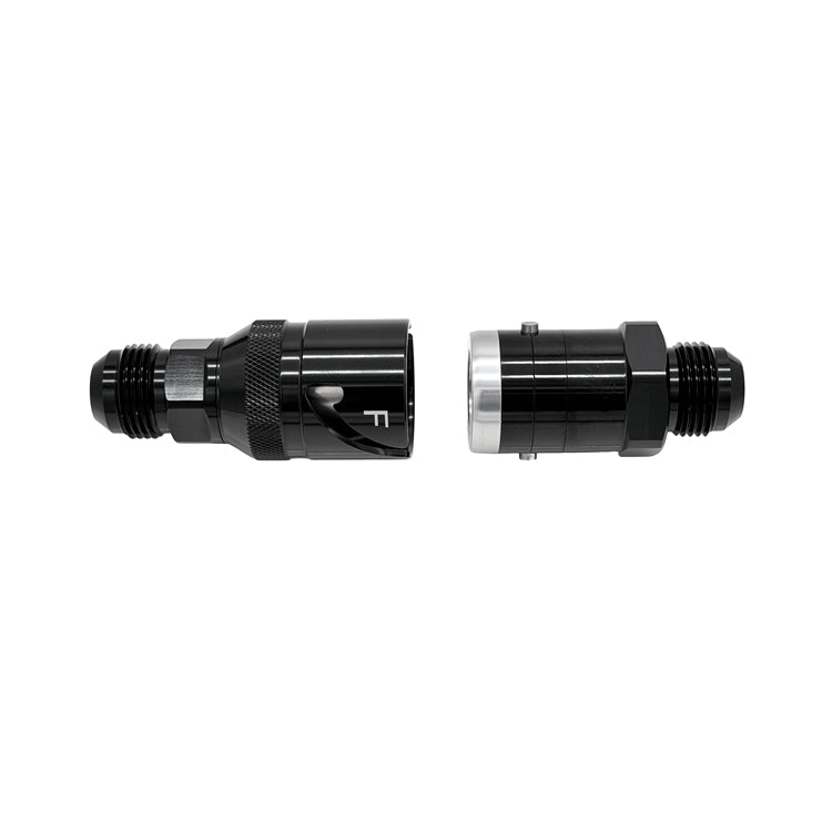-4AN Male Dry Break Quick Release Adapter, Black Hard Anodized Aluminum