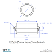 3.000" V-Band Assembly Aluminum/Stainless Combination - Ace Race Parts