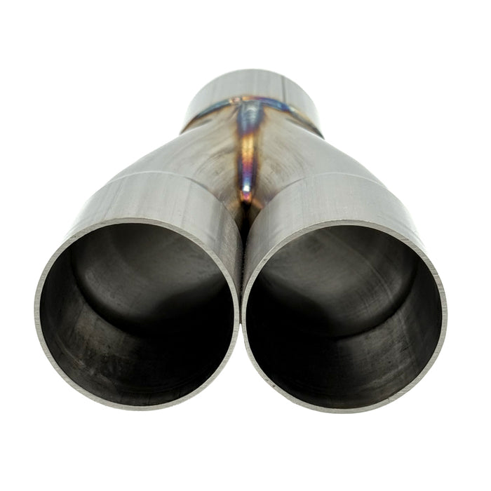 Close-up of hand-ported interior on Ace Race Parts 2-1 merge collector, back-purged TIG welded