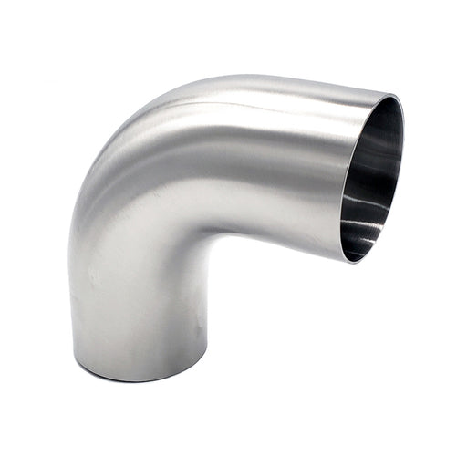 3.500" 16ga Tight Radius 90° Mandrel Bend w/ 2" Tangents - (3.500" CLR) - Polished OD/ID - 304 Stainless