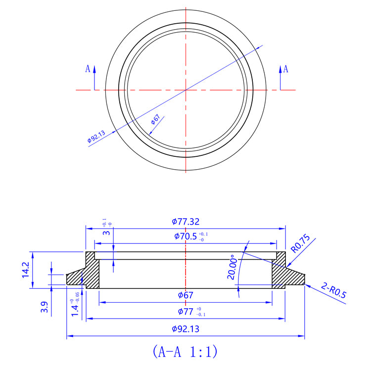 Turbo Inlet Flange - Garrett Super Core G40-900, G40-1150, G42-1200, & G42-1450 (V-Band Inlet) - 304 Stainless - Ace Race Parts