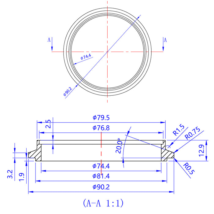 Turbo Outlet Flange - Garrett GTX29, GT30/GTX30, GT35/GTX35, GT40/GTX40 - 304 Stainless | ACE RACE PARTS