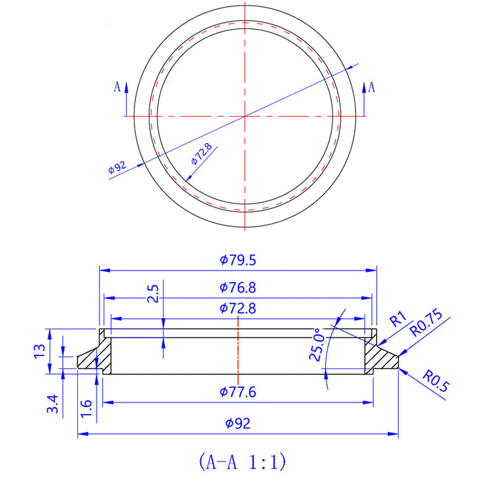Turbo Outlet Flange - (PTE) Precision Turbo Medium Frame Turbo Housings  - 304 Stainless | ACE RACE PARTS