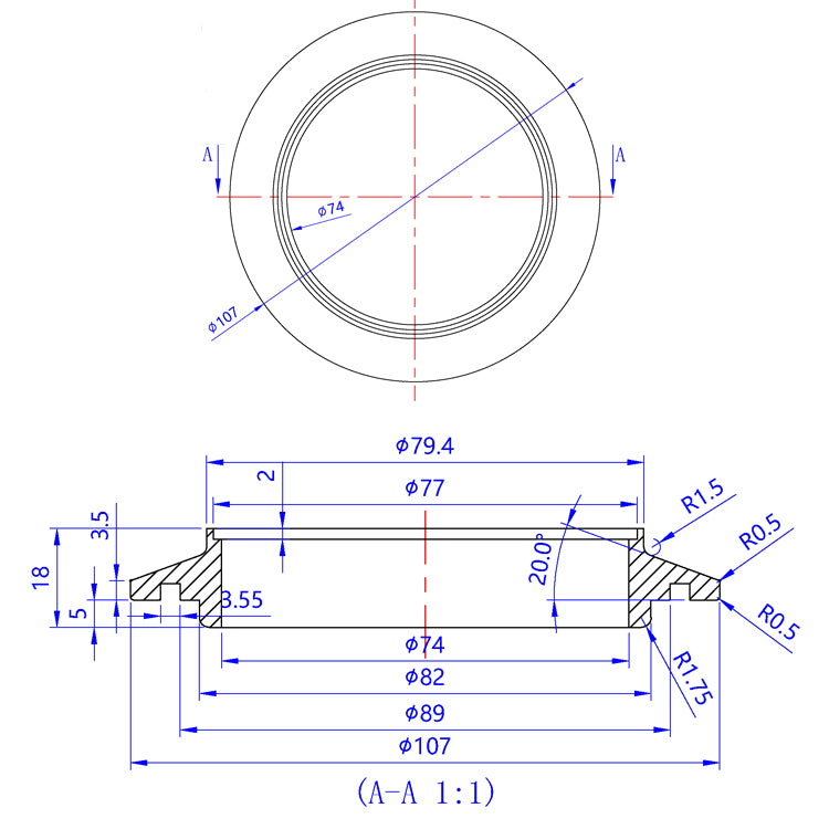 Turbo Compressor Flange - Garrett GT42, GT45/GTX45, GT47/GTX47, GTX50, GT55/GTX55 - 6061 Aluminum | ACE RACE PARTS