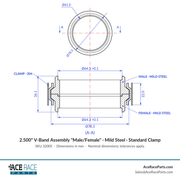 2.500" V-Band Assembly "Male/Female" Mild Steel - Standard Clamp - Ace Race Parts