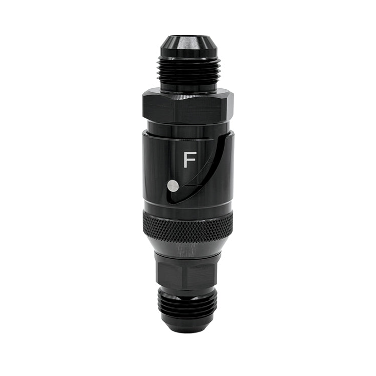 -10AN Male Dry Break Quick Release Adapter, Black Hard Anodized Aluminum