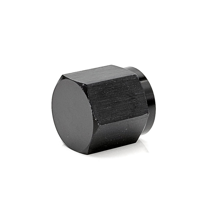 -12AN AN Flare Cap, 6061 Aluminum, Black Hard Anodized | Ace Race Parts