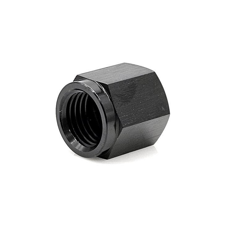 -12AN AN Flare Cap, 6061 Aluminum, Black Hard Anodized | Ace Race Parts