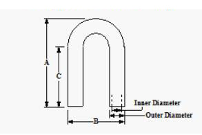 1.500" OD 16ga 180° Mandrel Bend - Polished OD - 6061 Aluminum - (2.250" CLR / 7.000" Legs) - Ace Race Parts