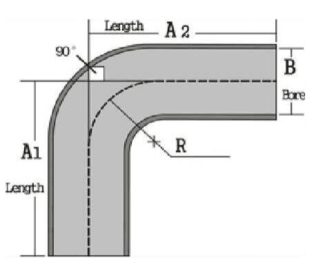 1.500" OD 16ga 90° Mandrel Bend - Polished OD - 6061 Aluminum - (2.250" CLR / 5.000" Legs) - Ace Race Parts