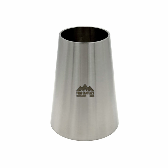 2.000" x 1.500" 16ga Butt-Weld Concentric Reducer - (31W) - Polished OD/ID - 316L Stainless