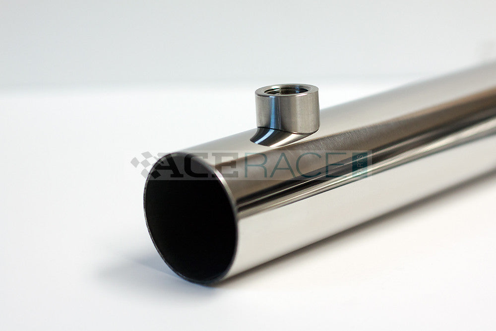 M18 x 1.5 O2 Sensor Bung - Saddled for 1.500"-2.500" OD Tube - 304 Stainless - Ace Race Parts