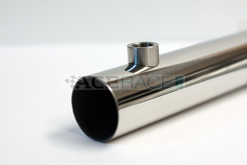 M12 x 1.25 O2 Sensor Bung - Saddled for 1.500"-2.500" OD Tube - 304 Stainless - Ace Race Parts