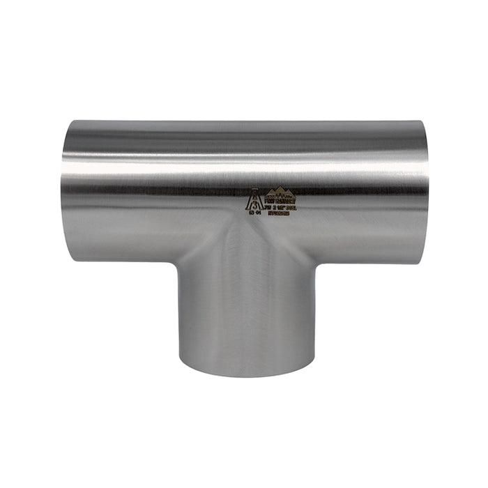 3.000" OD 16ga Long Tee Butt-Weld - (7W) - Polished OD/ID - 316L Stainless