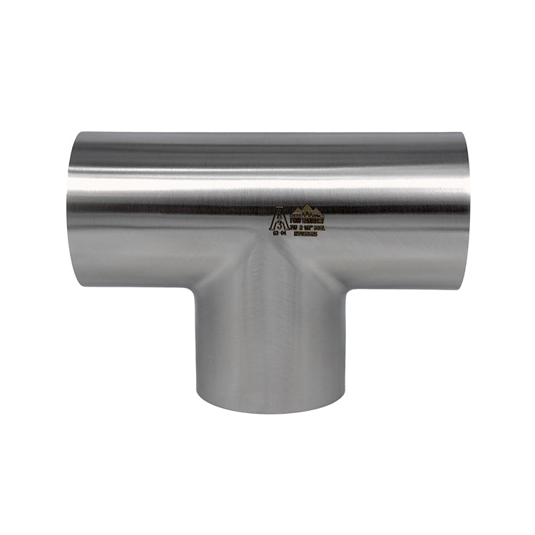 2.000" OD 16ga Long Tee Butt-Weld - (7W) - Polished OD/ID - 316L Stainless