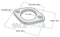 2.500" ID 2-Bolt Exhaust Flange 304L Stainless - Ace Race Parts