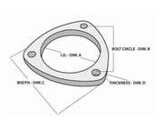 2.375" (60mm) 3-Bolt Exhaust Flange 304L Stainless - Ace Race Parts