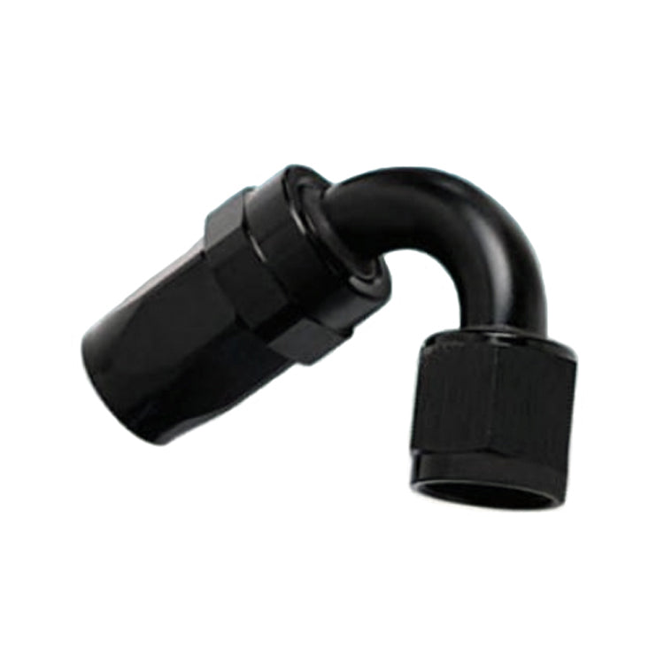 -10AN Female 120° Hose End, Swivel Style, Black Hard Anodized Aluminum - Ace Race Parts