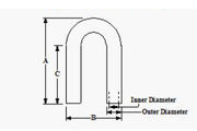 3.000" OD 16ga 180° Mandrel Bend - Polished OD - 6061 Aluminum - (4.500" CLR / 5.000" Legs) - Ace Race Parts