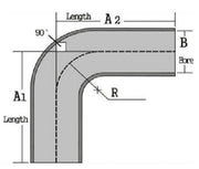 2.000" OD 16ga 90° Mandrel Bend - Polished OD - 6061 Aluminum - (3.000" CLR / 4.000" Legs) - Ace Race Parts