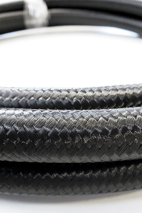-8AN Black Nylon Braided Flex Hose with Reinforced Rubber Liner - 10 Foot Length - Ace Race Parts