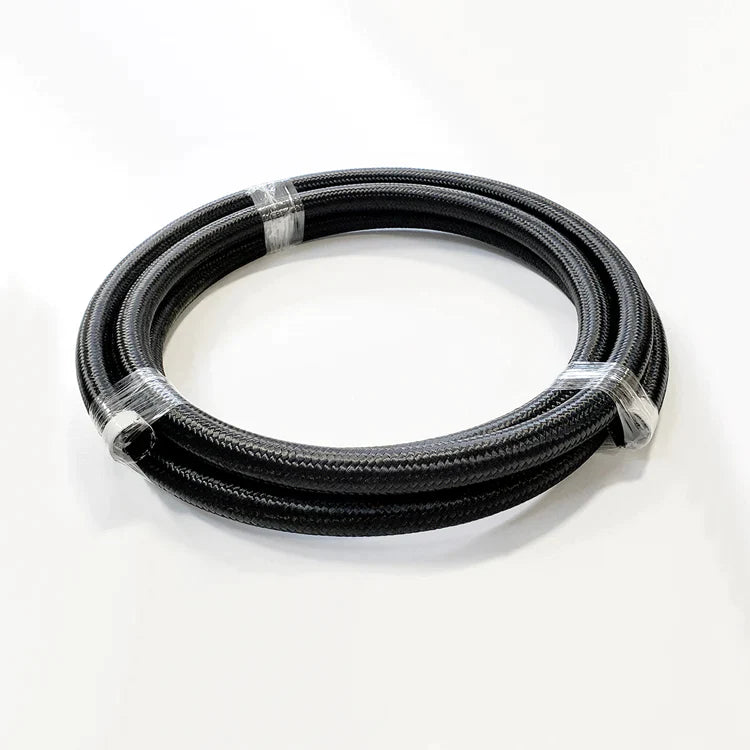 -16AN Black Nylon Braided Flex Hose with Reinforced Rubber Liner - 10 Foot Length - Ace Race Parts