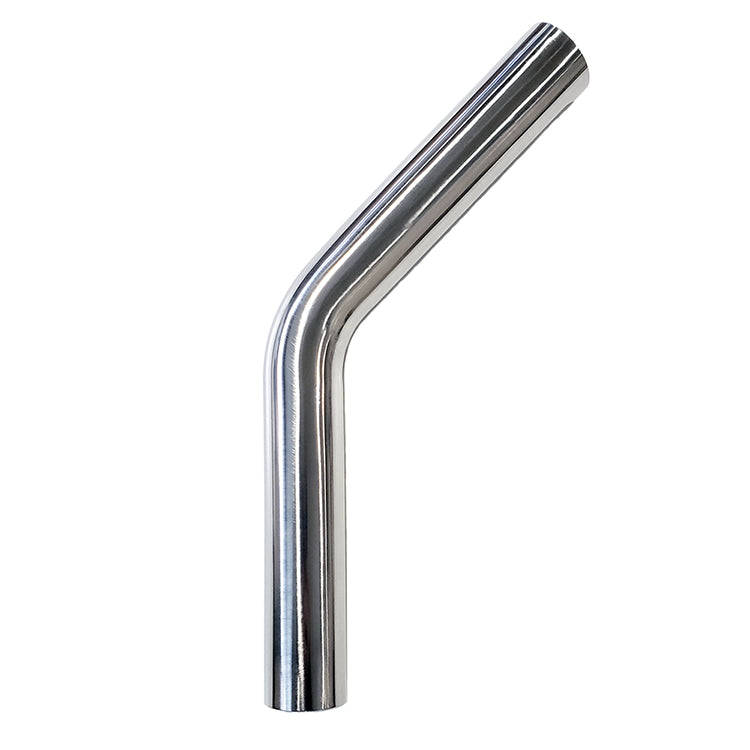 2.500" x 0.047" 45° Mandrel Bend CP2 Titanium - (3.750" CLR / 6.000" Legs) | Ace Race Parts
