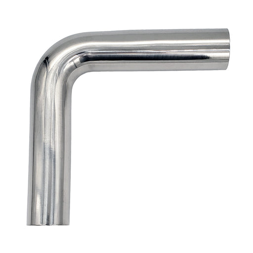 2.500" 16ga Tight Radius 90° Mandrel Bend - (2.500" CLR / 6.000" Legs) - Polished OD - 304 Stainless | Ace Race Parts
