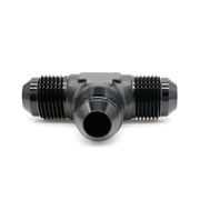 Male AN Flare Tee, Black Hard Anodized Aluminum
