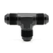 Male AN Flare Tee, Black Hard Anodized Aluminum