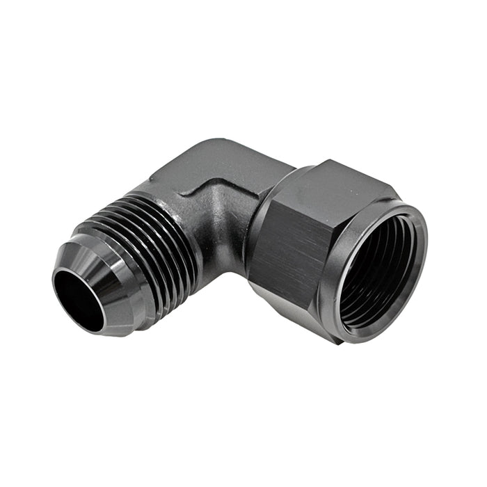 -16AN Female AN to -16AN Male AN Flare 90° Adapter, Black Hard Anodized