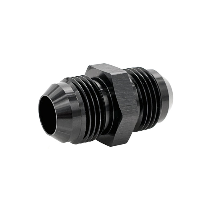 -12AN Male AN Flare Union Straight Adapter, Black Hard Anodized Aluminum