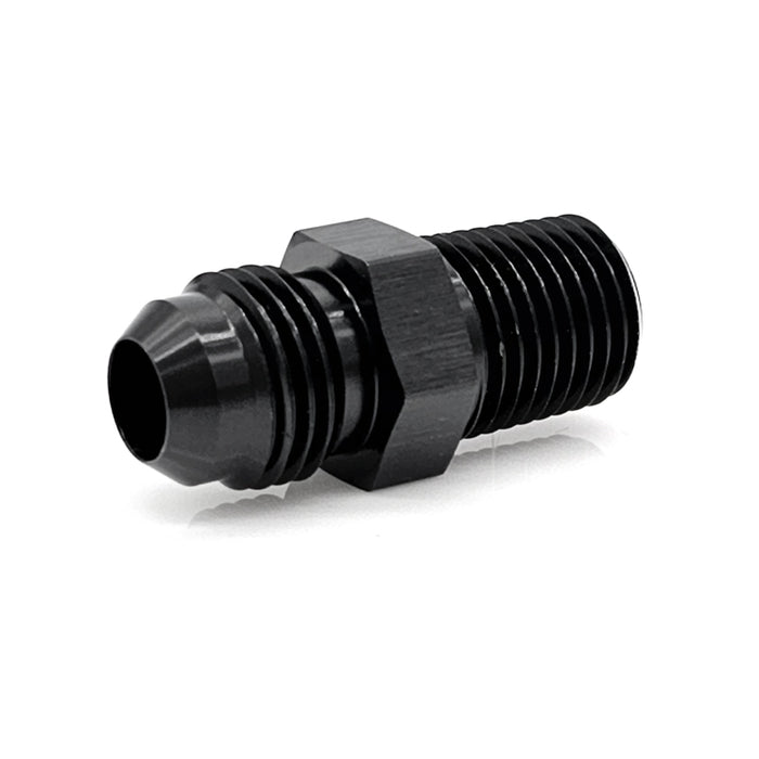 -6AN Male AN Flare to 3/8" Male NPT Straight Adapter, Black Hard Anodized
