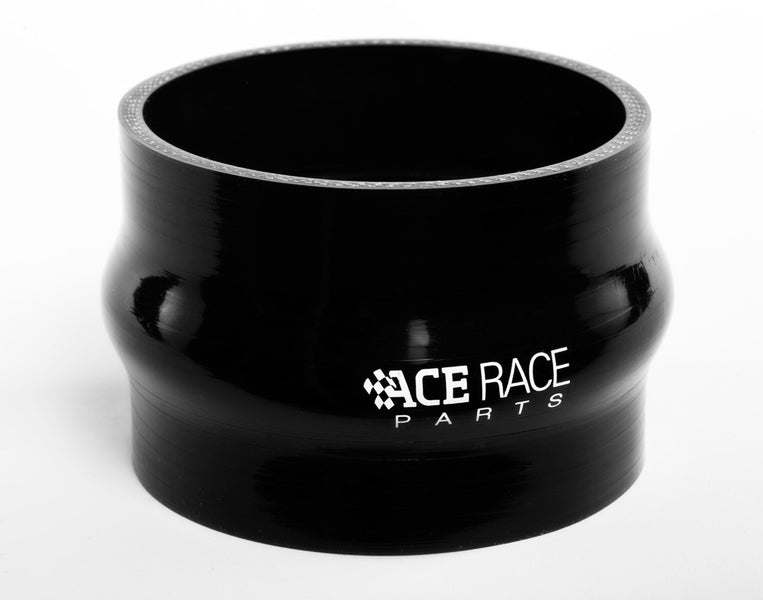 Reinforced Silicone Hump Hose 2.25 ID, 4 Length, 4-Ply, Glossy Black
