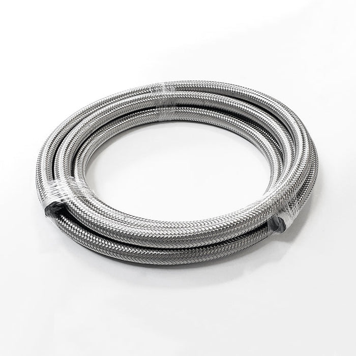 -8AN Stainless Steel Braided Flex Hose with Reinforced Rubber Liner - 50 Foot Length - Ace Race Parts