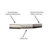 -10AN Stainless Steel Braided Flex Hose with Reinforced Rubber Liner - 20 Foot Length - Ace Race Parts