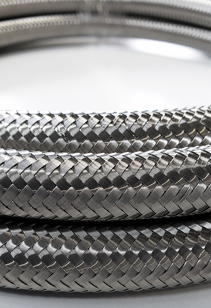-6AN Stainless Steel Braided Flex Hose with Reinforced Rubber Liner - 5 Foot Length - Ace Race Parts