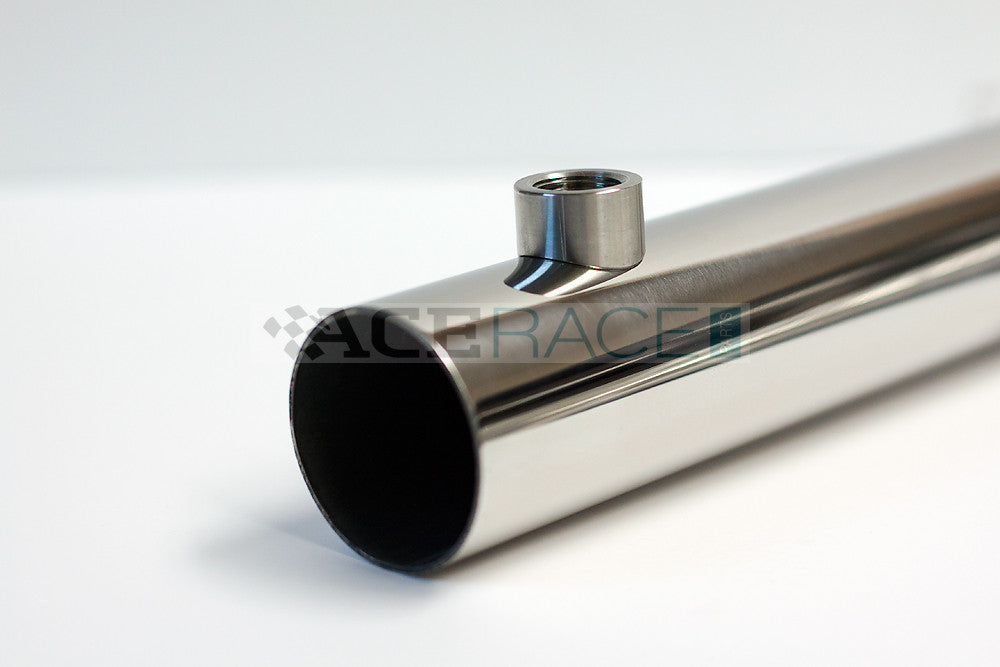 M18 x 1.5 O2 Sensor Bung - Saddled for 1.500"-2.500" OD Tube - 304 Stainless - Ace Race Parts
