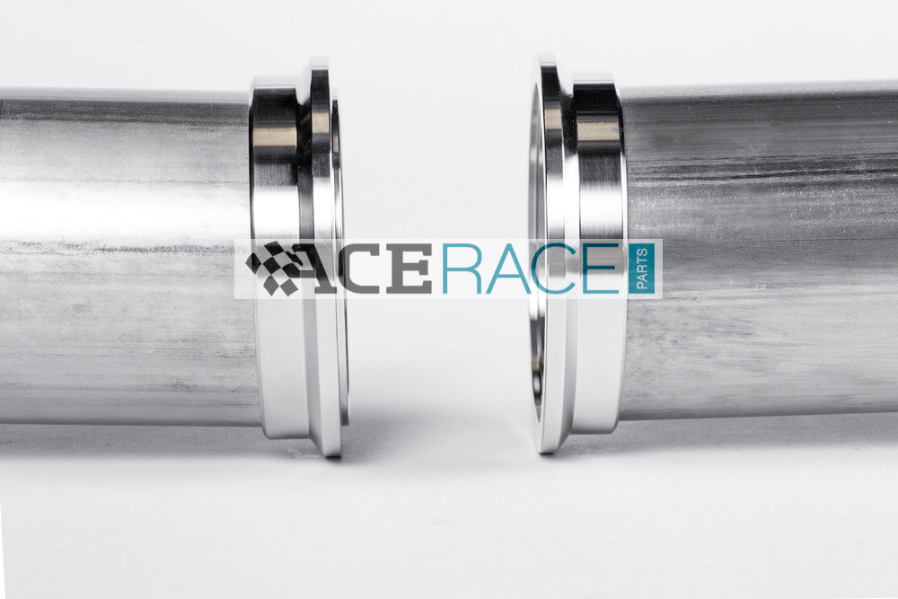 5" Stainless Steel V-Band Exhaust Downpipe Kit With Two Flat Flanges | Turbo Clamp Set