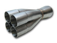 Vibrant 2.00" Inlet ID x 4.00" Merge Outlet OD 4-1 Merge Collector — 304 Stainless - Ace Race Parts